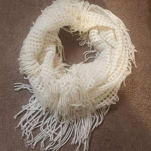 White Eyelet Infinity Scarf